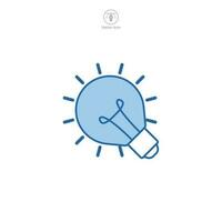 A vector illustration of a lightbulb icon, elegantly designed, featuring fine details, ideal for indicating ideas, solutions, or innovation