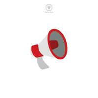 Megaphone icon. A bold and attention-grabbing vector illustration of a megaphone, symbolizing announcements, communication, and broadcasting messages.