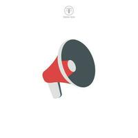 A vector illustration of a megaphone icon, symbolizing communication, broadcasting, or announcement. Ideal for designating alerts, promotions, or public speaking