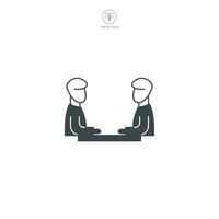 Meeting icon. A professional and collaborative vector illustration of a meeting, symbolizing discussions, teamwork, and group interactions.