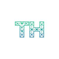 Abstract letter TH logo design with line dot connection for technology and digital business company. vector