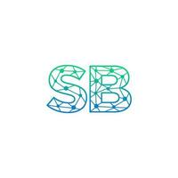 Abstract letter SB logo design with line dot connection for technology and digital business company. vector