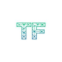 Abstract letter TF logo design with line dot connection for technology and digital business company. vector