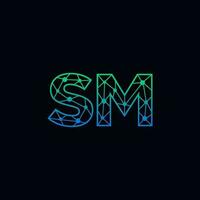 resumen letra sm logo diseño con línea punto conexión para tecnología y digital negocio compañía. vector