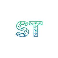 resumen letra S t logo diseño con línea punto conexión para tecnología y digital negocio compañía. vector