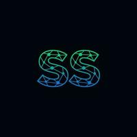 Abstract letter SS logo design with line dot connection for technology and digital business company. vector