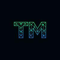 resumen letra tm logo diseño con línea punto conexión para tecnología y digital negocio compañía. vector