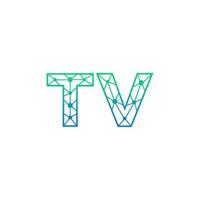 resumen letra televisión logo diseño con línea punto conexión para tecnología y digital negocio compañía. vector