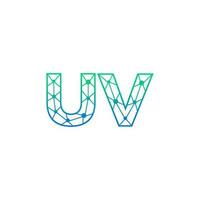 resumen letra uv logo diseño con línea punto conexión para tecnología y digital negocio compañía. vector