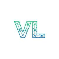 Abstract letter VL logo design with line dot connection for technology and digital business company. vector