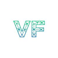 Abstract letter VF logo design with line dot connection for technology and digital business company. vector