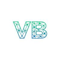 Abstract letter VB logo design with line dot connection for technology and digital business company. vector