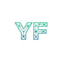 Abstract letter YF logo design with line dot connection for technology and digital business company. vector