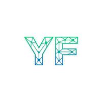 resumen letra yf logo diseño con línea punto conexión para tecnología y digital negocio compañía. vector