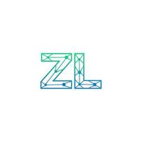 Abstract letter ZL logo design with line dot connection for technology and digital business company. vector