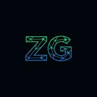 resumen letra zg logo diseño con línea punto conexión para tecnología y digital negocio compañía. vector