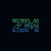 Abstract letter ZM logo design with line dot connection for technology and digital business company. vector