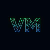 resumen letra vm logo diseño con línea punto conexión para tecnología y digital negocio compañía. vector