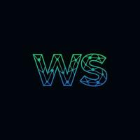 Abstract letter WS logo design with line dot connection for technology and digital business company. vector