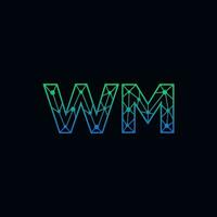 Abstract letter WM  logo design with line dot connection for technology and digital business company. vector