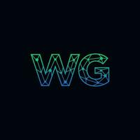 resumen letra wg logo diseño con línea punto conexión para tecnología y digital negocio compañía. vector