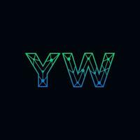 resumen letra yw logo diseño con línea punto conexión para tecnología y digital negocio compañía. vector