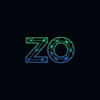 Abstract letter ZO logo design with line dot connection for technology and digital business company. vector