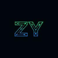 resumen letra zy logo diseño con línea punto conexión para tecnología y digital negocio compañía. vector