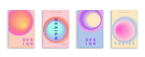 Vibrant minimal poster collection with abstract gradient circles. backgrounds color gradient. applicable for banner design, cover, invitation, party flyer, app, web design, webpages, vector design