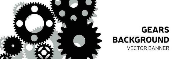 Abstract techno background with gears and geometric elements. Vector illustration of gear mechanism.