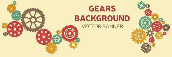 Vector illustration of technological and industrial web banners or backgrounds. Highly detailed in various colors.