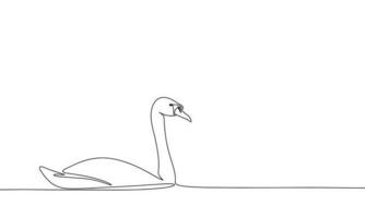 resumen cisne en continuo línea Arte dibujo estilo. minimalista negro lineal bosquejo aislado en blanco antecedentes. vector ilustración