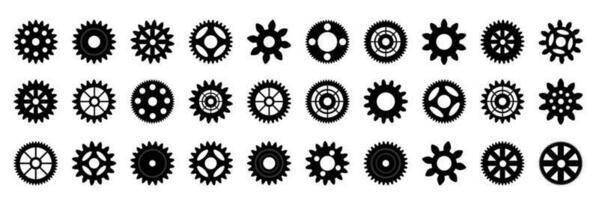 Machine Gear Wheel Cogwheel Vector. Big set, large collection of gears. vector