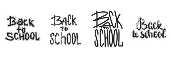 Black vector banner. Set of handwriting Back to school illustration. Vector illustration.