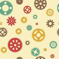 Seamless gears pattern in vintage style. Steampunk seamless color background. Vector illustration.