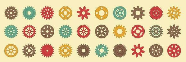 A set of gears for steampunk and decoration. Isolated Vector illustration.