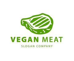 Vegetarian meat Premium logo. Plant based meat logo. vector