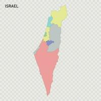 aislado de colores mapa de Israel vector