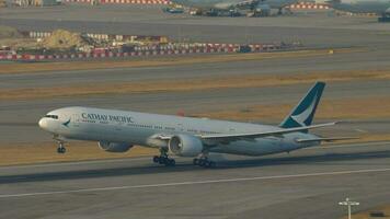 HONG KONG NOVEMBER 10, 2019 - Cathay Pacific Boeing 777 B KPE departure from Hong Kong video