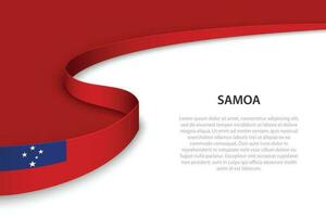 Wave flag of Samoa with copyspace background. vector