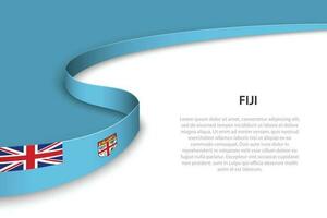 Wave flag of Fiji with copyspace background. vector