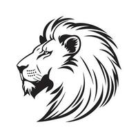 Lion head profile silhouette logo isolated on white background vector