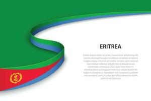 Wave flag of Eritrea with copyspace background. vector