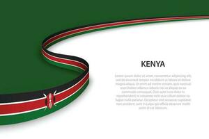 Wave flag of Kenya with copyspace background. vector