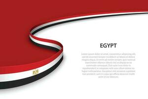 Wave flag of Egypt with copyspace background. vector