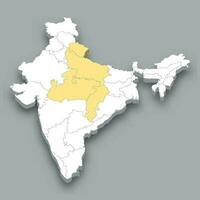central zona ubicación dentro India mapa vector