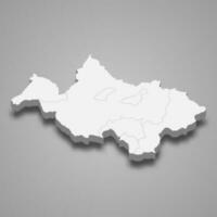 3d isometric map of Canar is a province of Ecuador vector