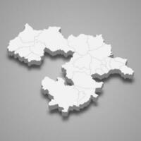 3d isometric map of Sofia is a province of Bulgaria vector