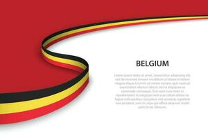 Wave flag of Belgium with copyspace background vector