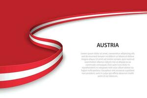 Wave flag of Austria with copyspace background vector